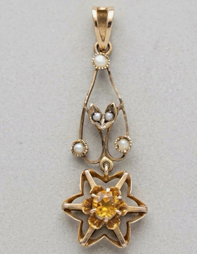 Antique art nouveau 10k - art,