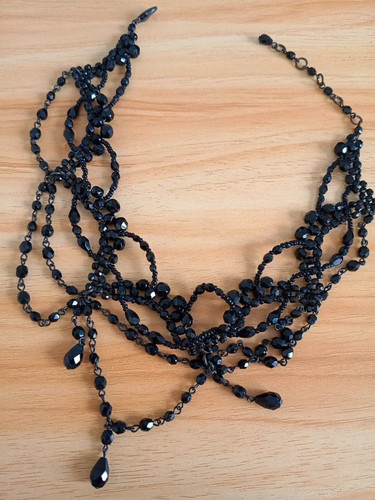 Vintage 1980s black beaded - vintage,