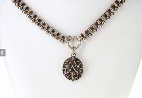 Silver victorian book chain - silver,