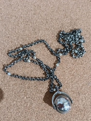 Antique silver longuard chain - antique,