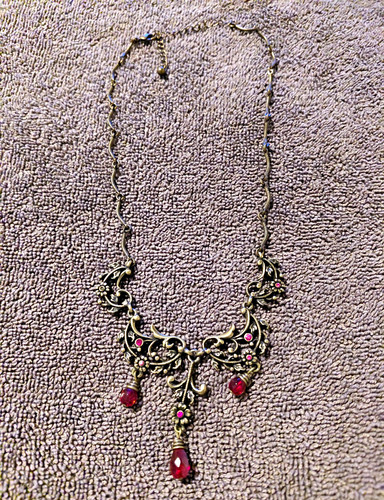 Gold tone victorian statement - gold,