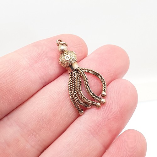 Antique 9ct gold tassel fob - antique,
