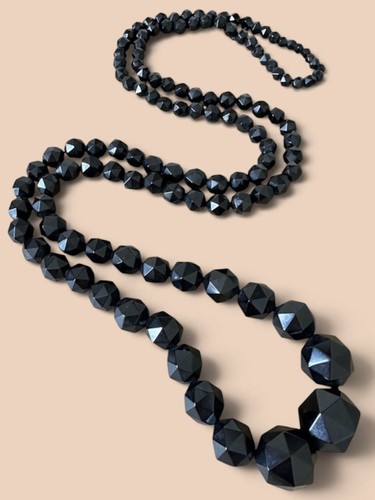 Long necklace victorian jet - victorian,