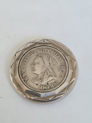 Victorian coin mounted - coin,